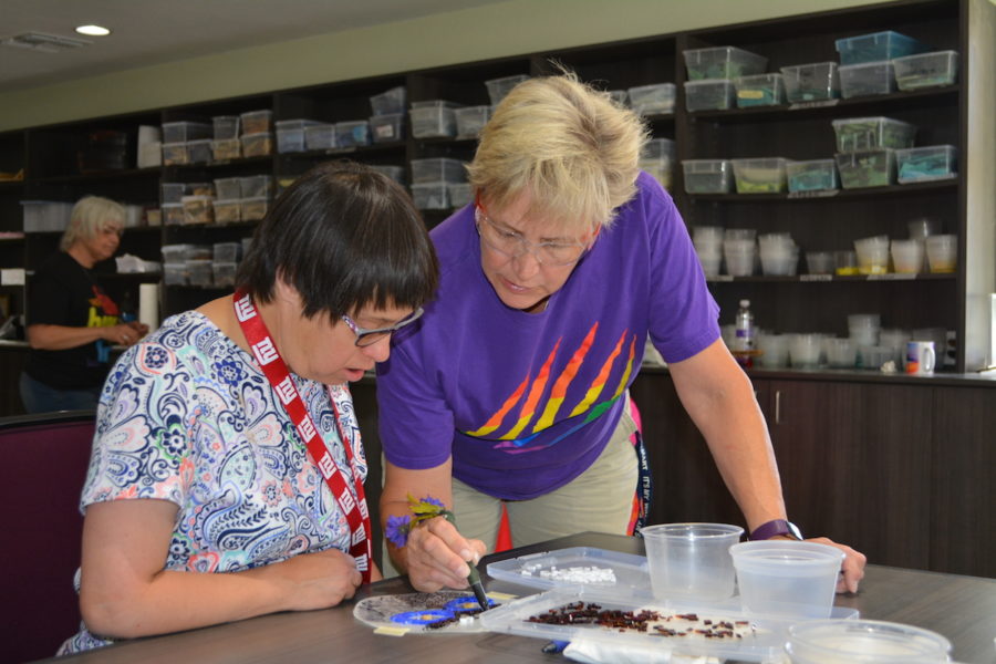 As part of Rainbow Academy, Ranchers learn fine and practical arts, like beading