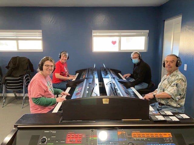 Clavinova music class for neurodiverse adults at Rainbow Acres