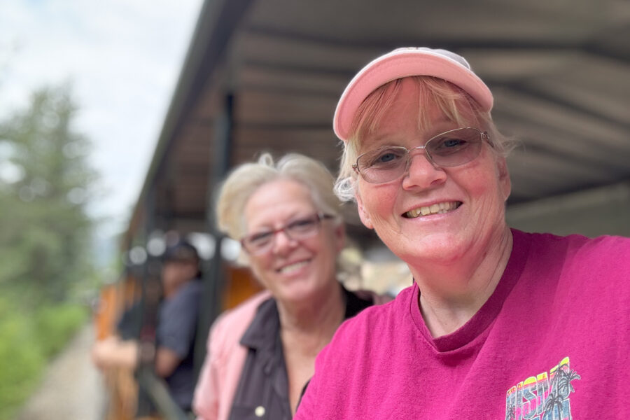 Two Caregivers on a train trip with the Ranchers in Colorado