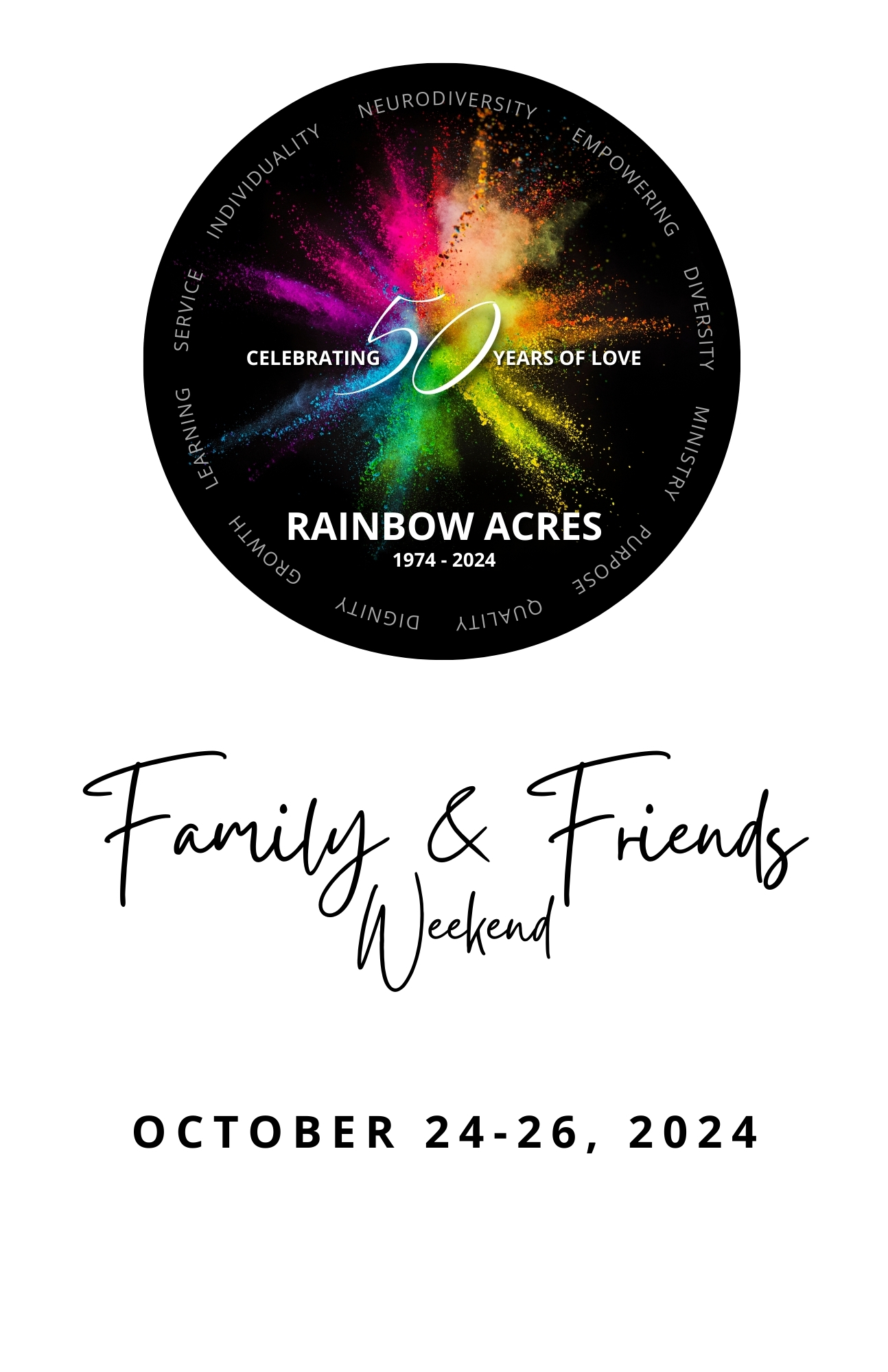 Family & Friends Weekend Poster - October 24-26, 2024