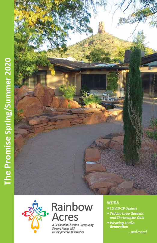 The cover of the 2020 Spring newsletter for Rainbow Acres